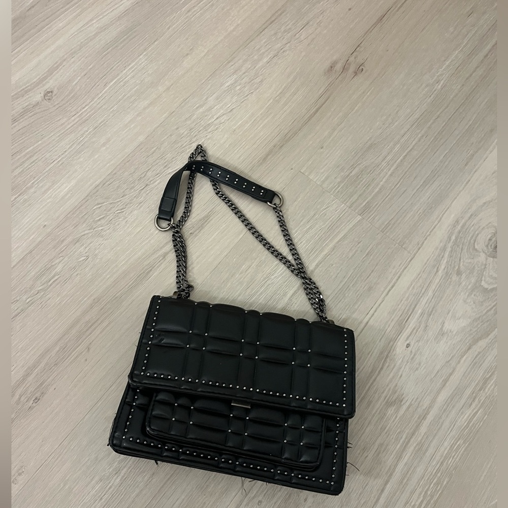 Black leather bag